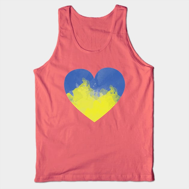 Ukrainian heart, digital watercolor. Ukrainian illustration. Tank Top by KateQR